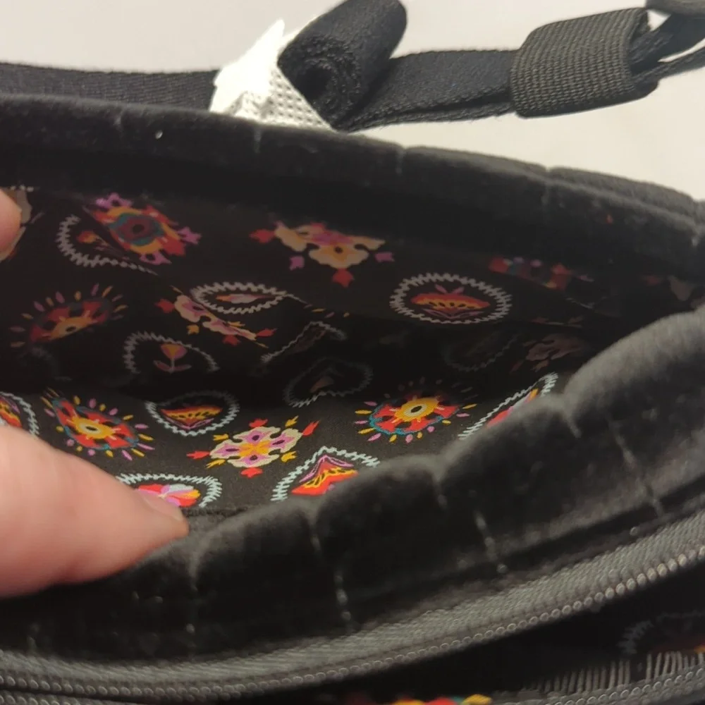 Vera Bradley Black Velvet Mini Belt Bag Sling Crossbody